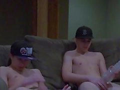 Two gays jerking their cocks