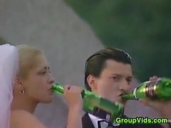 Blonde Bride In A Gang Bang Outdoors