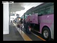 Passenger fucked by bus geek