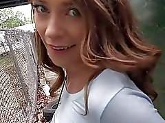 Small tits brunette Eurobabe public sex