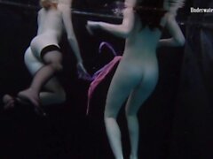'Underwater erotic show with nude babes'
