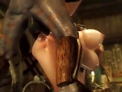 Goblins fuck the Elf princess in Skyrim
