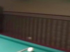 Horny Waitress At Billiards Gets Naked And Blowjob