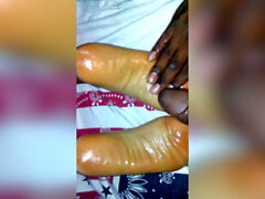 Sleeping feet, ebony feet, cume on desi feet