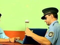 Uniformed gay policeman fucked by adorable Latino twink