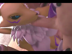 Renamon, furry cum tribute renamon, furry 3d