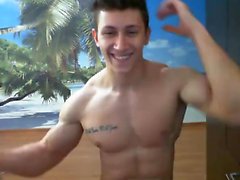 Carved romanian guy jerking on camera