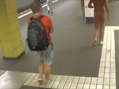 naked guy in the subway of Berlin