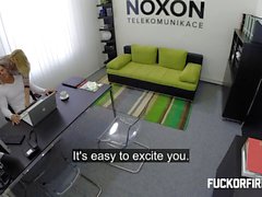 Horny blonde secretary fucks her boss