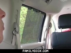 FamilyDick - Muscle bear dad fucks boy in car for smoking