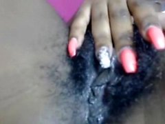 amateur negro y ébano primer peludo 