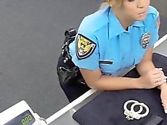 Big tits police officer sucks and fucked the pawn man