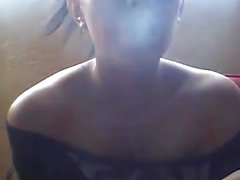 Sexy babe chain smoking fetish