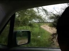 Skinny girl bareback sex in car