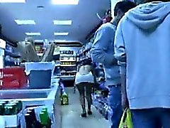 Dark Woman Flashing In Public At A Store