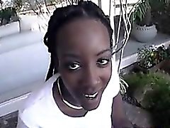 Blowjob By A Black Chick Outside POV