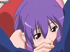 Hot hentai mistress plays with cock