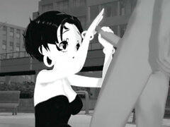 anime preto no branco desenho animado hentai 