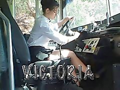 Gang-bang action on a schoolbus