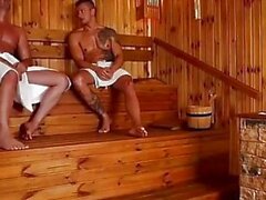 Gangbangs And Beautiful Boobs Porn Sexy Girl With Huge Natural Boobs With Two Mens In Sauna , Episod 2, Indoors - Sunporno