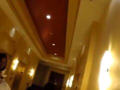 Cum walk through hotel lobby