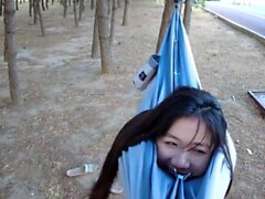 Chinese bondage - Akward public bondage