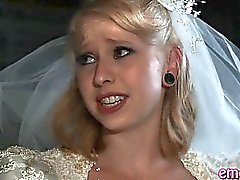 Blonde bride fucked anal by a black guy before her marriage