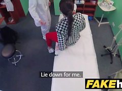 Fake Hospital Doctor prescribes sticky facial to help heal sexy brunette