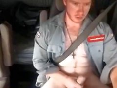 guy jerking off in the car