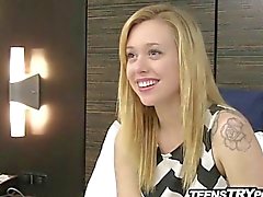 Lucy is not so innocent in her first porn video