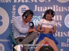 Yessica Bunny with small breasts cums like never before in the sex machine Juan Bustos Podcast