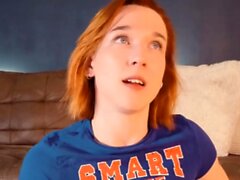 European amateur redhead masturbates on webcam